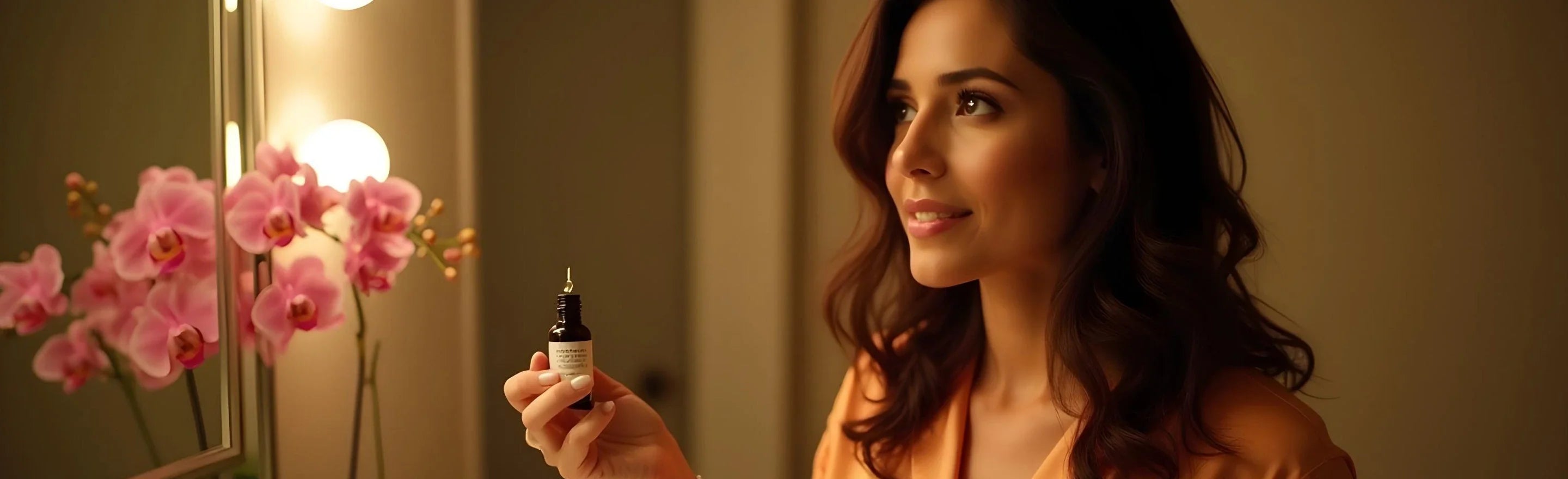 Skin care and serums lifestyle for hydrated, glowing adult skin