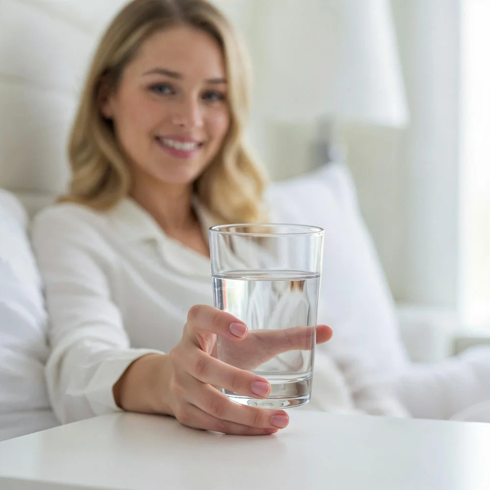 AbeeMed Capsules — simple daily routine with water and capsule