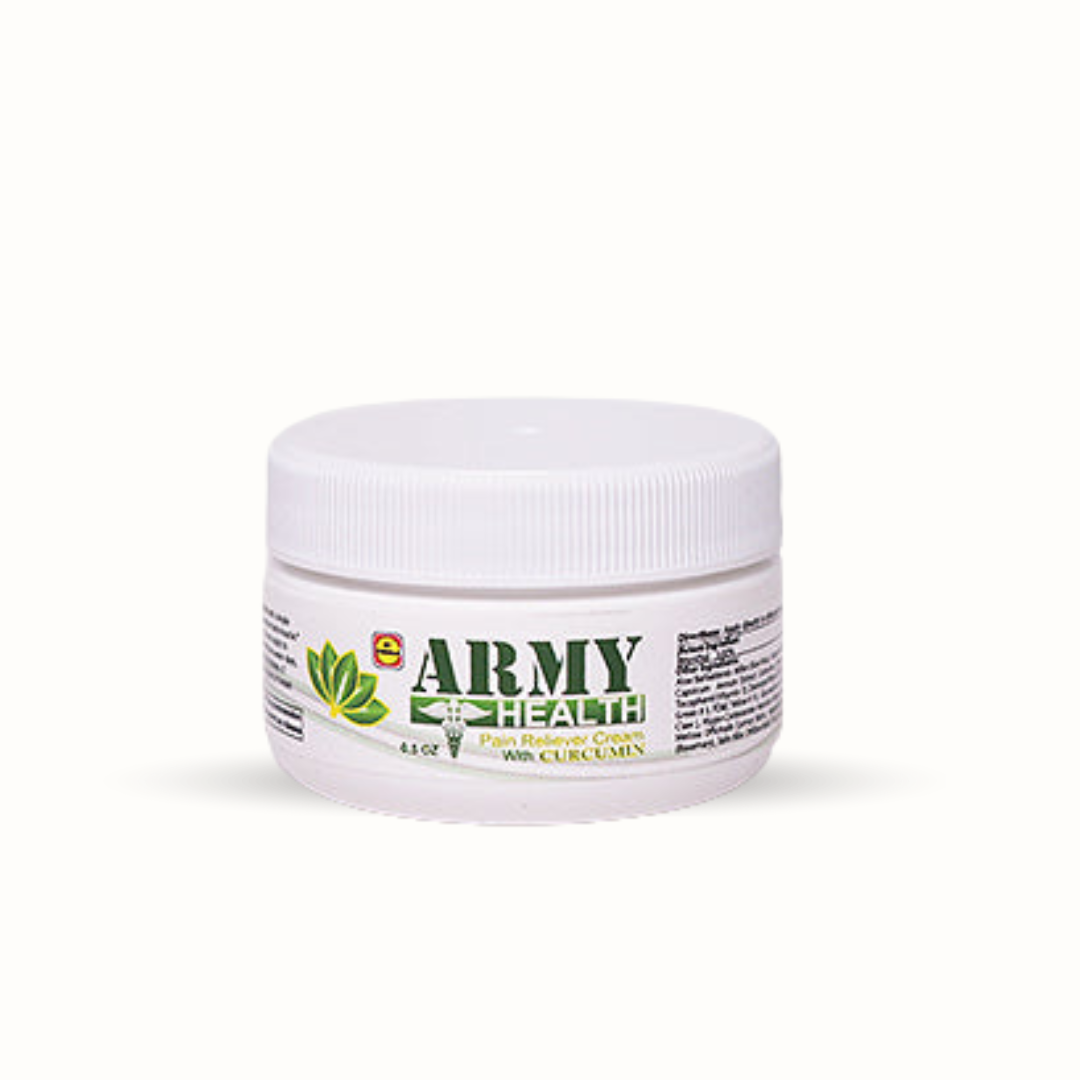 Army Health Pain Reliever Cream with Curcumin – Natural topical cream for muscle and joint pain relief (4.5 oz)