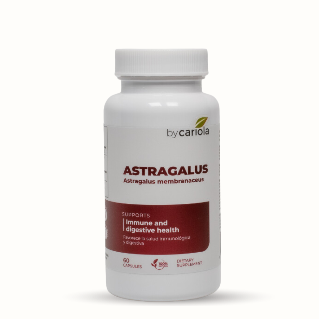 Astragalus Capsules front view – immune and digestive health supplement by Cariola