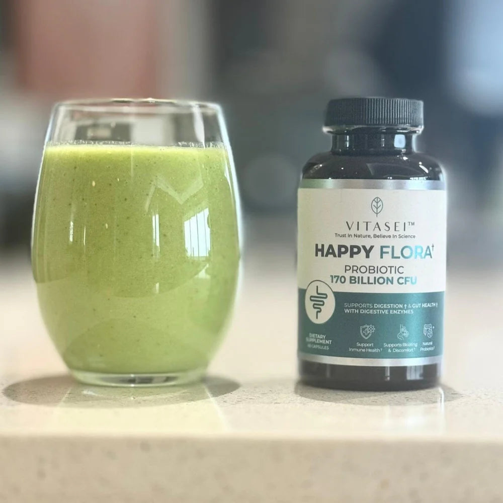 Happy Flora - Suplemento Probiótico con 170 mil millones de UFC para un Intestino Sano