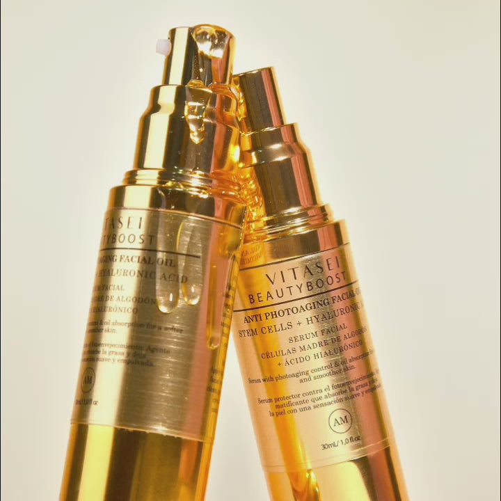 Vitasei BeautyBoost AM and PM facial serums with lightweight texture