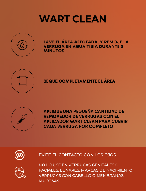 Instructions for use of Wart Clean wart remover oil drops