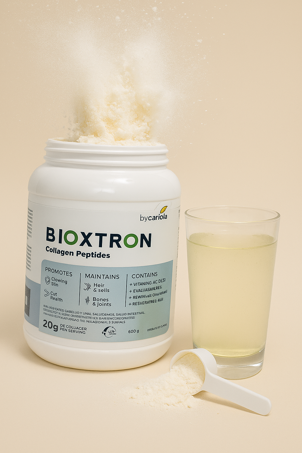 Bioxtron Collagen Peptides with AFA Algae + Resveratrol + Hyaluronic Acid | 30 Servings