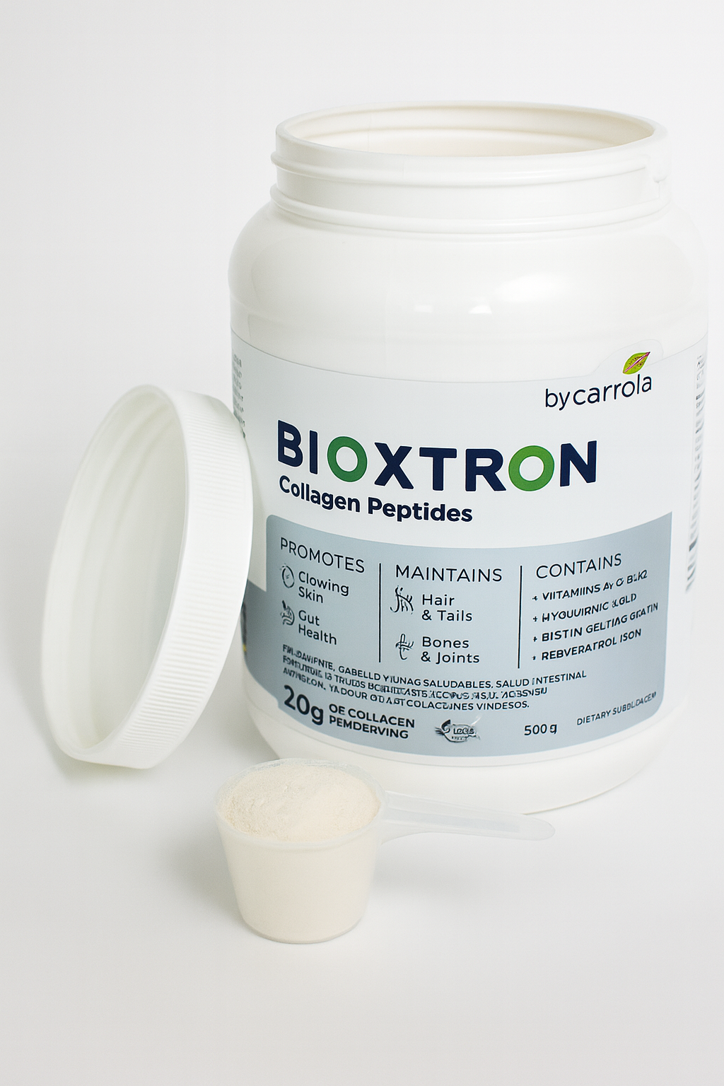 Bioxtron Collagen Peptides with AFA Algae + Resveratrol + Hyaluronic Acid | 30 Servings