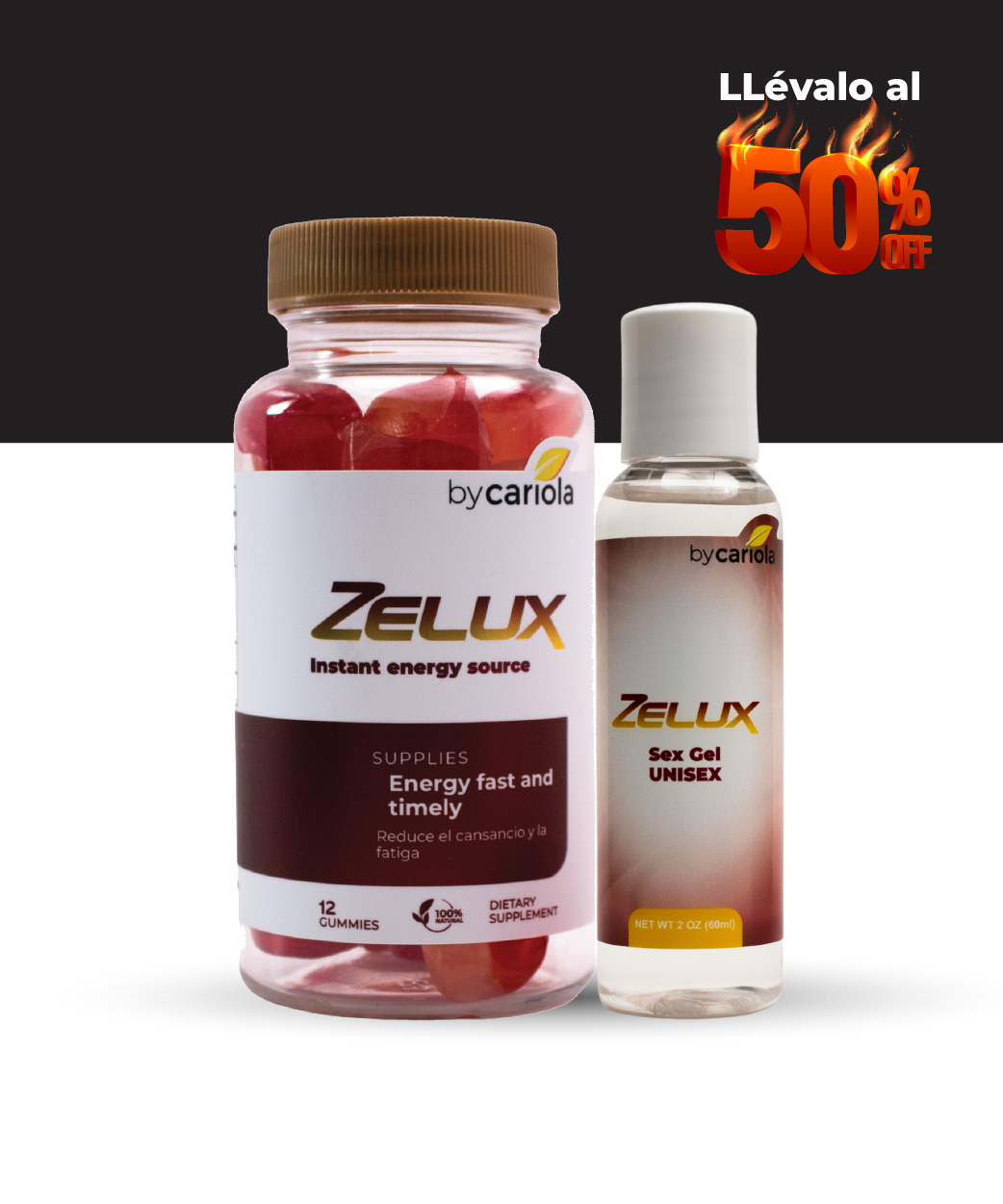 Zelux Gomitas + Zelux Gel Lubricante