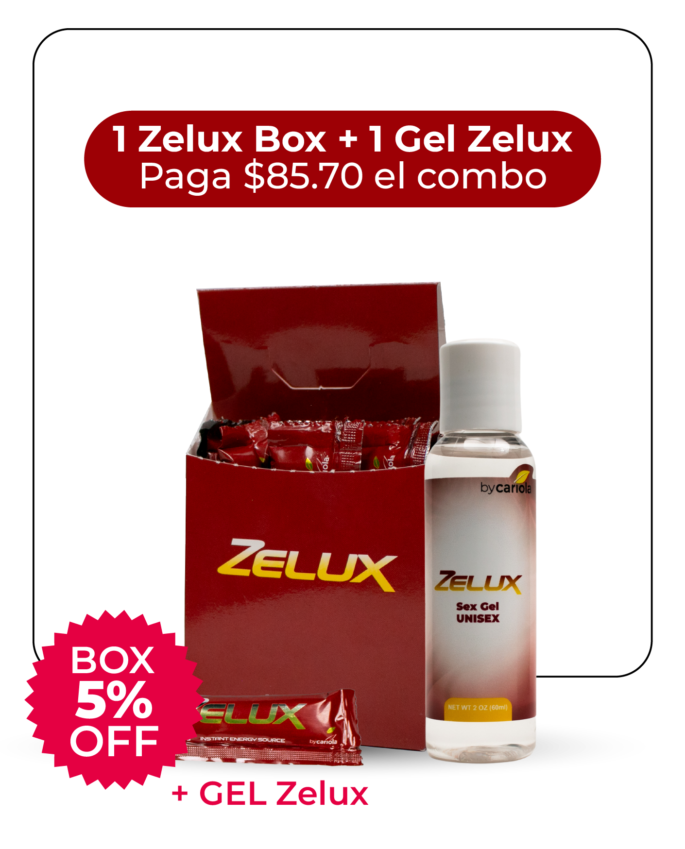 Zelux Box + Zelux Gel Lubricante