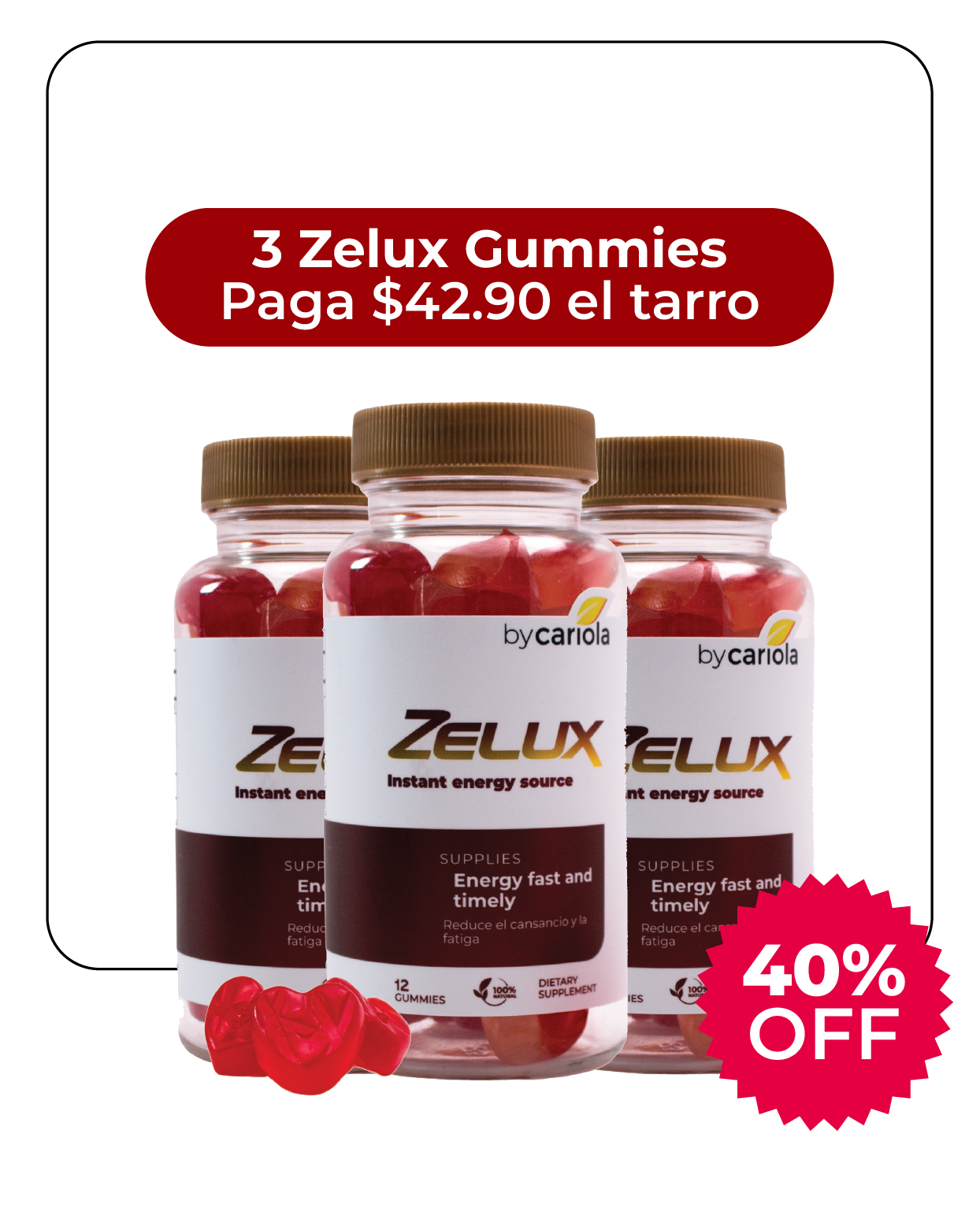 Zelux Gummies Pack x3 | Natural Libido Booster | 3 x 12 Count