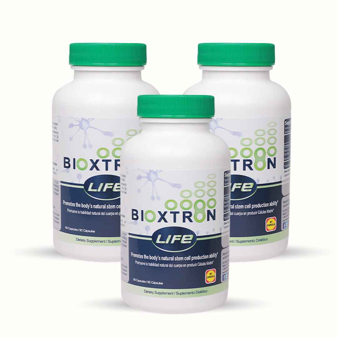 Bioxtron Life Capsules bottle, natural stem cell support supplement with 90 capsules
