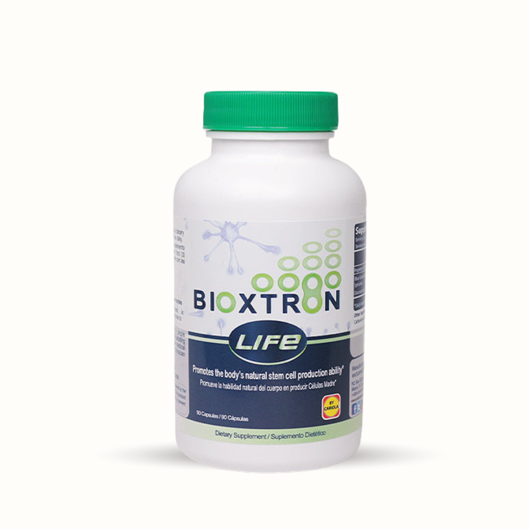 Bioxtron Life Capsules bottle, natural stem cell support supplement with 90 capsules