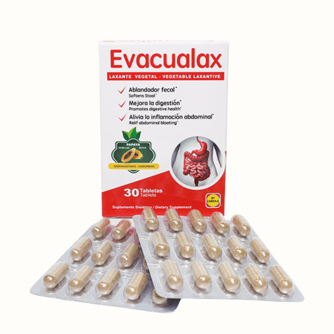 Evacualax Laxante vegetal para la salud digestiva | 30 cápsulas