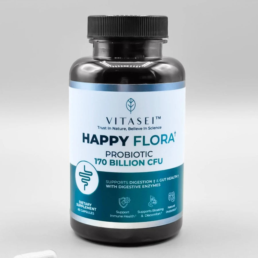 Happy Flora - Probiotic Supplement with 170 billion CFU for a Healthy Gut