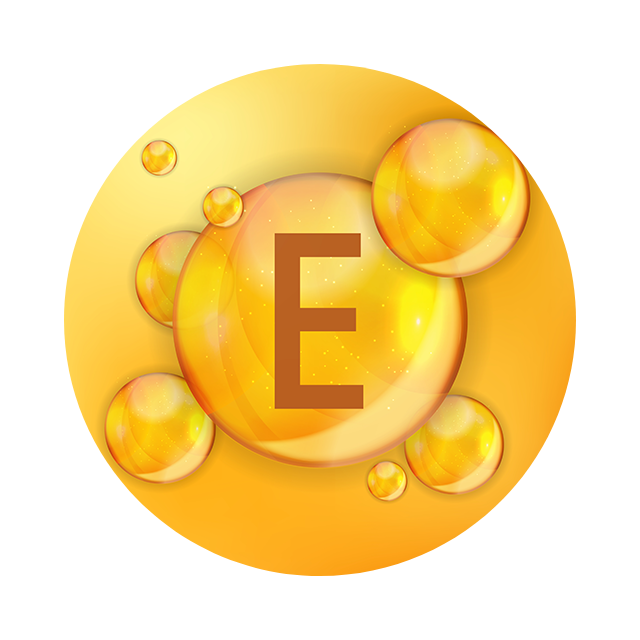 Vitamin E capsules and leaves symbolizing antioxidant skin protection.