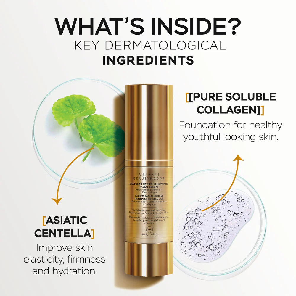 Daytime (AM) and Nighttime (PM) Facial, Neck & Décolleté Rejuvenating Serums with Stem Cells