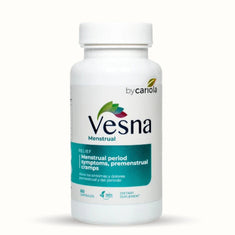 Vesna Menstrual Relief front bottle – natural supplement for period and premenstrual cramps, 60 capsules.